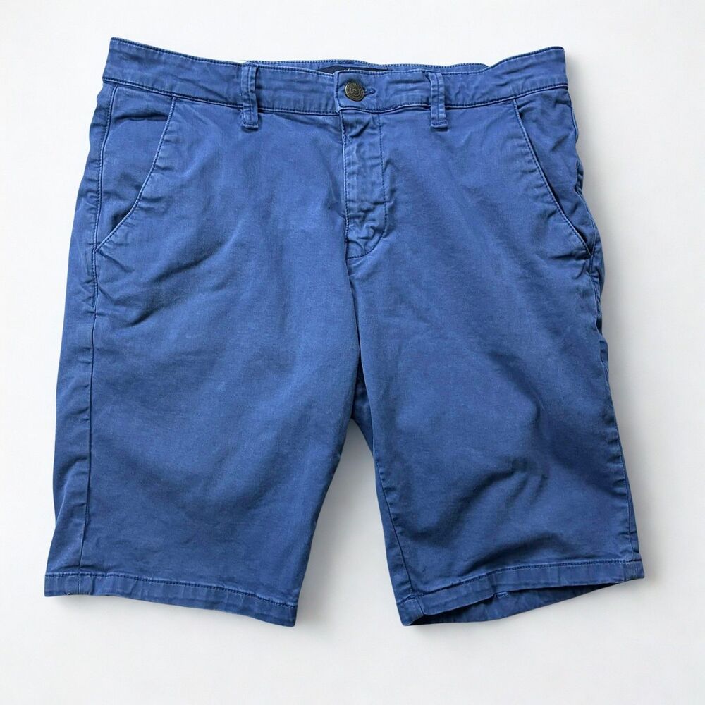 Mavi Jeans Co Chino Shorts Mens 34 Blue Stretch Flat Front Casual Summer